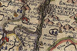 Old Map Hursley 1607
