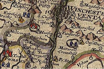 Old Map Hursley 1607