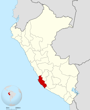Location of the Ica Region in Peru