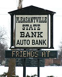 Pleasantville Iowa 20080111 Auto Bank Sign