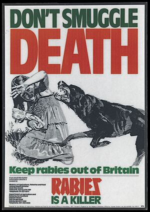 Poster advertising the dangers of rabies Wellcome L0070327