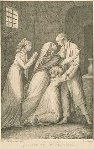 Prison reunion of Lafayette with his wife and daughters