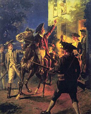Revere (Paul) arousing Hancock and Adams by Hy Hintermeister