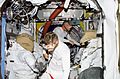 STS117 Swanson Forrester EVA2 preparations