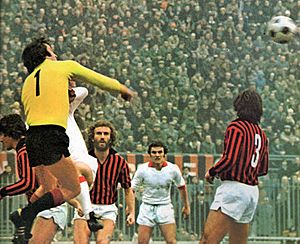 Serie A 1974-75 - AC Milan v Varese - Albertosi, Zecchini, De Vecchi