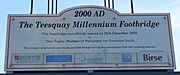 Teesquay Millennium Bridge-information board