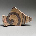 Terracotta rim fragment with latticework design MET DP21226