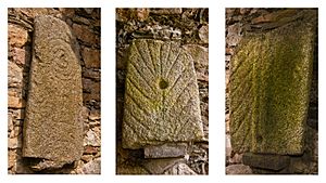 Tryptich of Rathdown Slabs at Old Rathmichael Church