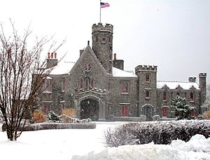 Whitby Castle in winter