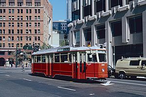 1987 SF Historic Trolley Festival - Hamburg 3557 on First near Market