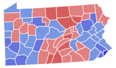 2006 United States Senate election in Pennsylvania results map by county