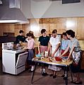 A Home Economics class receiving instructions on cooking. Ottawa, Ontario, 1959