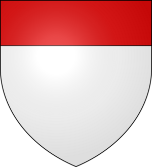 Argent a chief gules