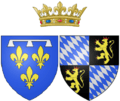 Arms of Élisabeth Charlotte of the Palatinate, Princess Palatine as Duchess of Orléans