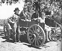 Arthur Rothstein Family in a wagon Lee County August 1935