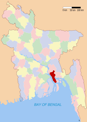Location of Lakshmipur in Bangladesh