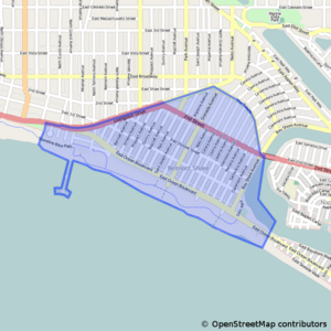 Map of Belmont Shore within Long Beach