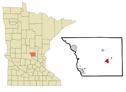 Location of Foleywithin Benton County and state of Minnesota