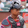 Christian Bethancourt with catchers mask Sept 2014
