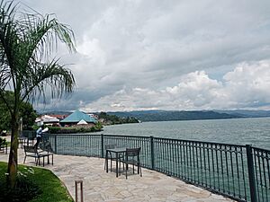 Construction au bord du lac kivu à Goma