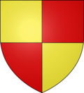 Shield quartered yellow and red