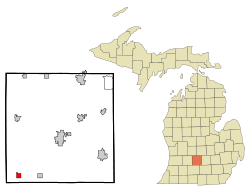 Location of Bellevue in Eaton County, Michigan