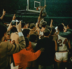 Elvin Hayes during celebration after Houston's win over UCLA in 1968 Game of the Century