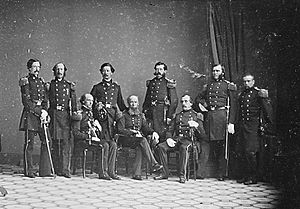 Gen. Edward S. Sanford and staff of eight - NARA - 530210 (cropped)