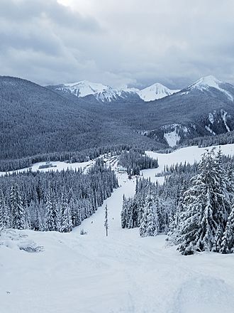 Gibson Pass Ski Area as seen from the easternmost slopes.