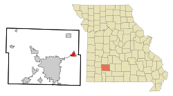 Location of Strafford, Missouri