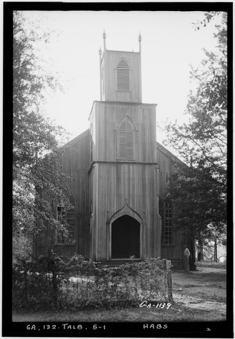 Historic American Buildings Survey L. D. Andrew, Photographer Oct. 24, 1936 VIEW OF FRONT - Episcopal Church, Talbotton, Talbot County, GA HABS GA,132-TALB,5-1.tif