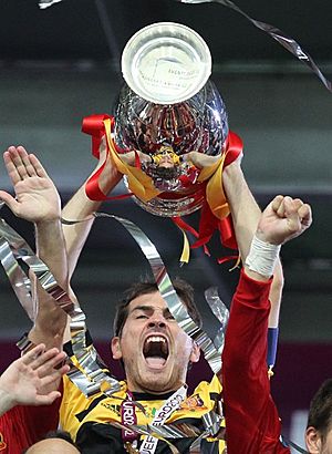 Iker Casillas Euro 2012 final trophy