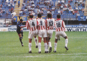 Il Vicenza nella serie A 1995-1996 al Meazza contro l'Inter Di Carlo Murgita Maini Lombardini