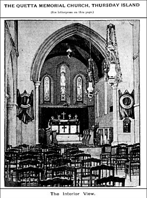 Interior of Quetta Memorial Church, Thursday Island, 1895