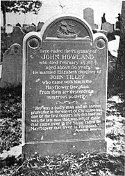 John Howland Grave in Plymouth MA