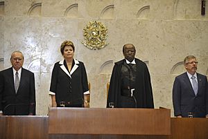 José Sarney, Dilma Rousseff, Joaquim Barbosa e Marco Maia