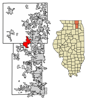 Location of Huntley in Kane County, Illinois