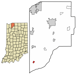 Location of La Crosse in LaPorte County, Indiana.