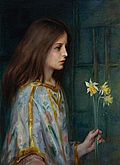 Laura Muntz-Lyall – Young Girl Holding Daffodils