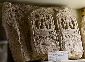 Limestone block showing a pair of unfinished cartouches of Merenptah (Merneptah) I. 19th Dynasty. From Egypt. The Petrie Museum of Egyptian Archaeology, London