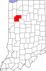 Map of Indiana highlighting White County