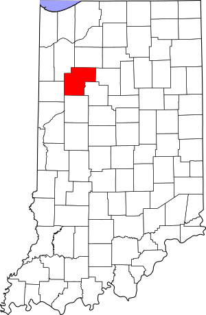 Map of Indiana highlighting White County