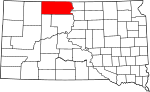 State map highlighting Corson County