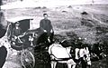 Milton Manaki in a horse-drawn carriage in 1913
