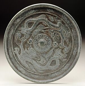 Mirror with Dragons Chasing Flaming Pearls LACMA M.2000.15.181
