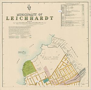 Municipality of Leichhardt Map, printed 1939