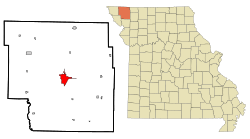 Location within Nodaway County and Missouri