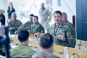 Operation Inherent Resolve commanding general John W. Brennan, Jr. holds town hall for Coalition