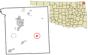Location within Ottawa County and Oklahoma