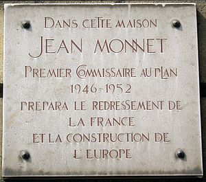 Plaque Jean Monnet, 18 rue de Martignac, Paris 7